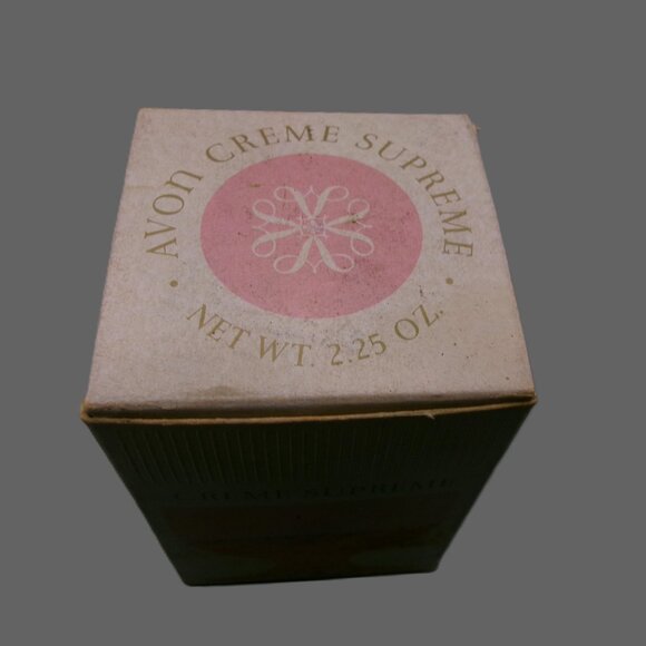 Avon Creme Supreme Jar, Pink White, Original Box and Pamplet, Vintage Vanity - Picture 6 of 7